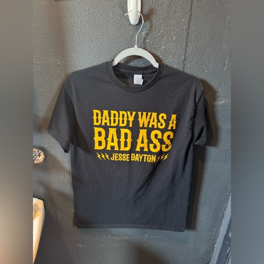 Jesse Dayton Black Tee with Bold Yellow Design